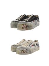 24ANS Dirty Fit Graffiti Platform Canvas Sneakers – Sneakers