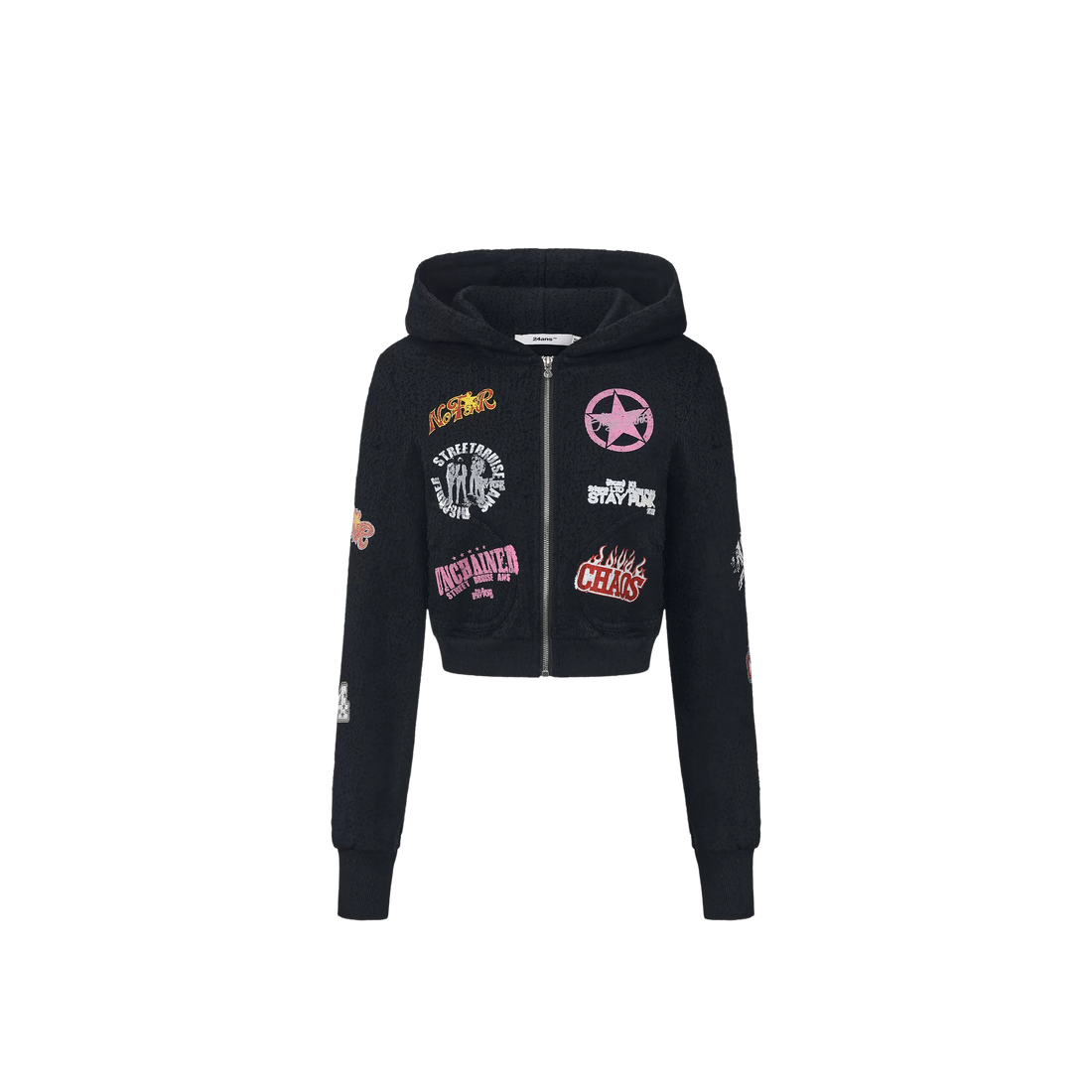 24ANS Distressed Two-Tone Set with Graphic Print – Hoodies