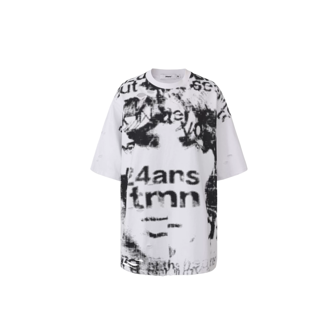 24ANS Laser-Burn Graphic Oversized T-Shirt – T-Shirts &amp; Polos