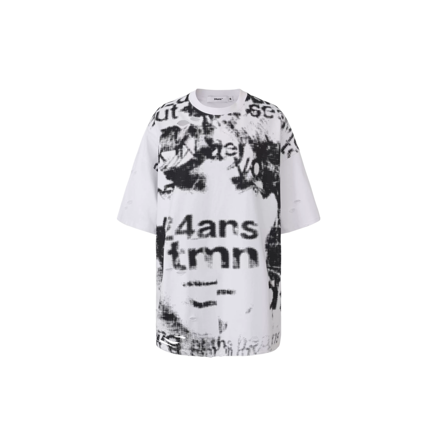 Laser-Burn Graphic Oversized T-Shirt