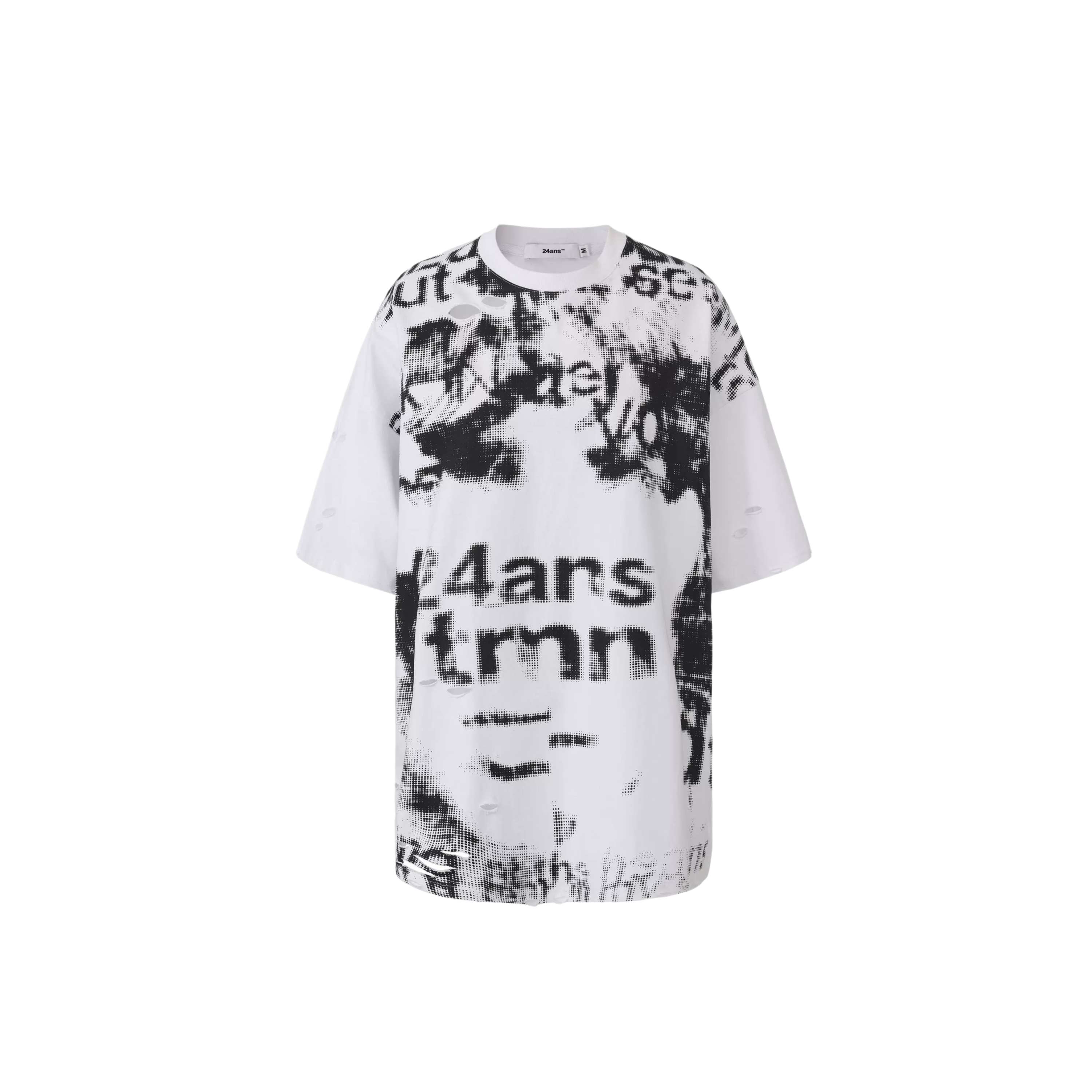 Laser-Burn Graphic Oversized T-Shirt