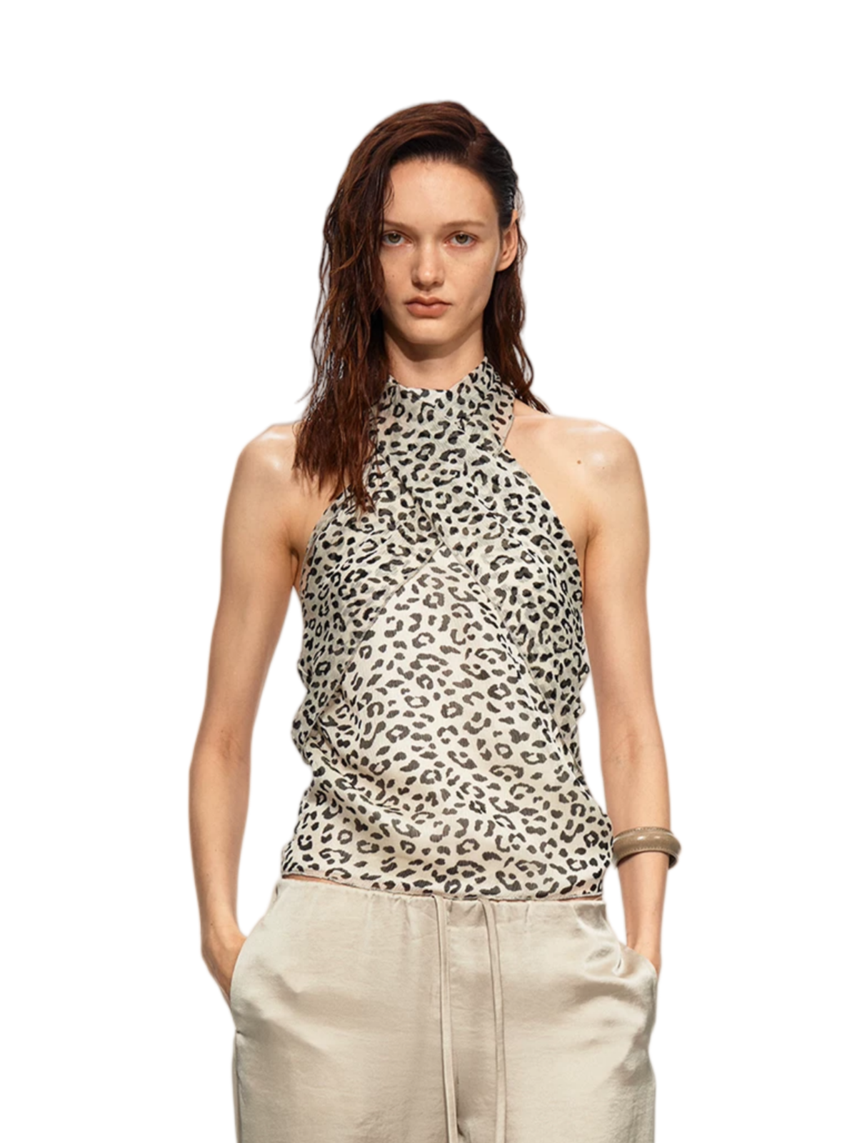Sheer Leopard Halter Cami