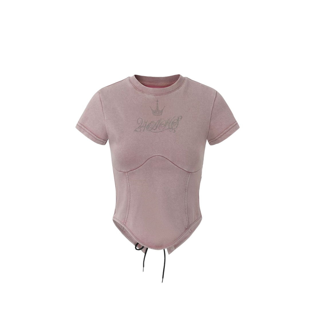 24ANS Punk Rhinestone Drawstring Tee – T-Shirts &amp; Polos