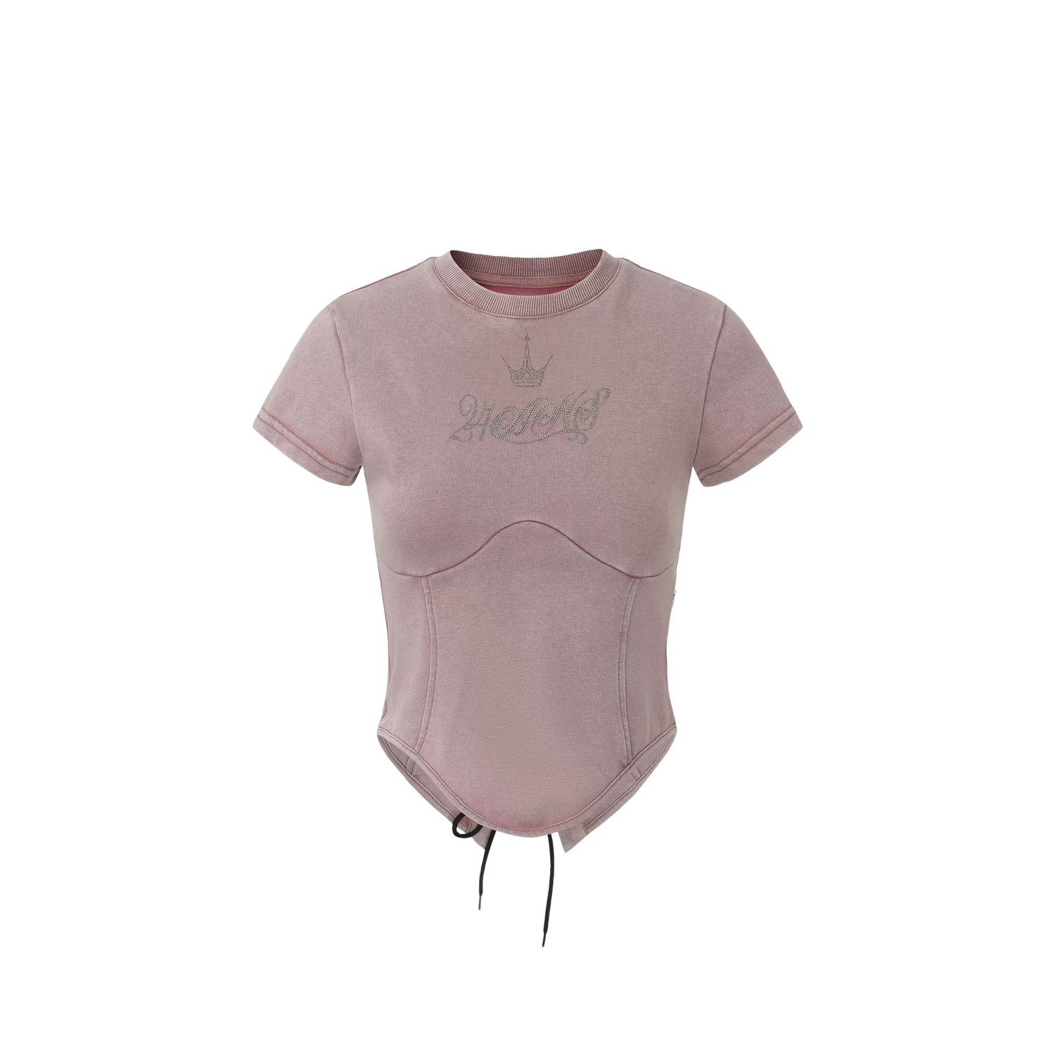 Punk Rhinestone Drawstring Tee