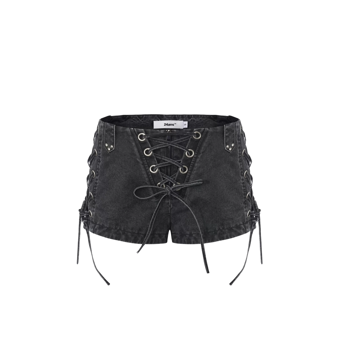 Washed Punk Grunge Drawstring Shorts