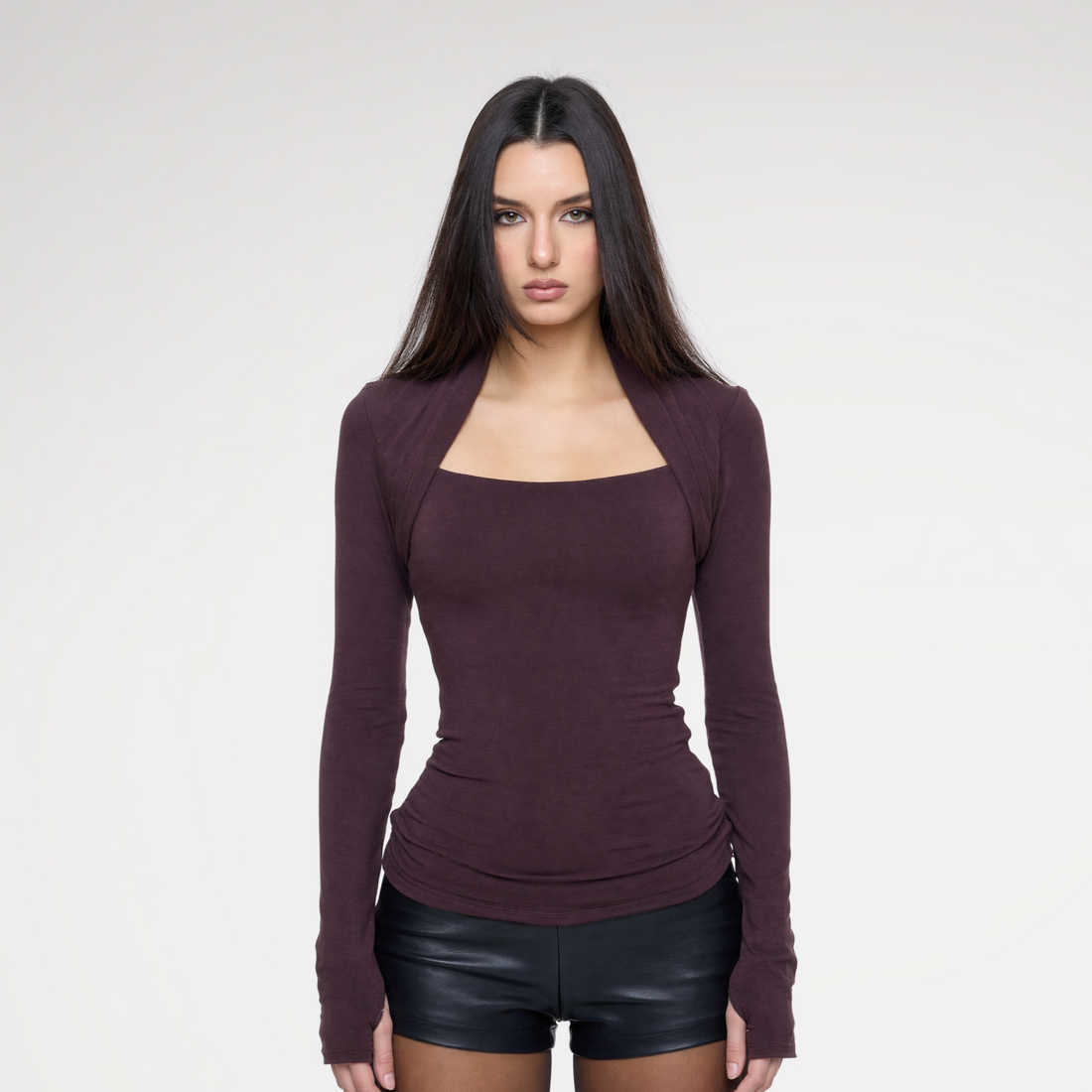 Square Neck Ruched Top