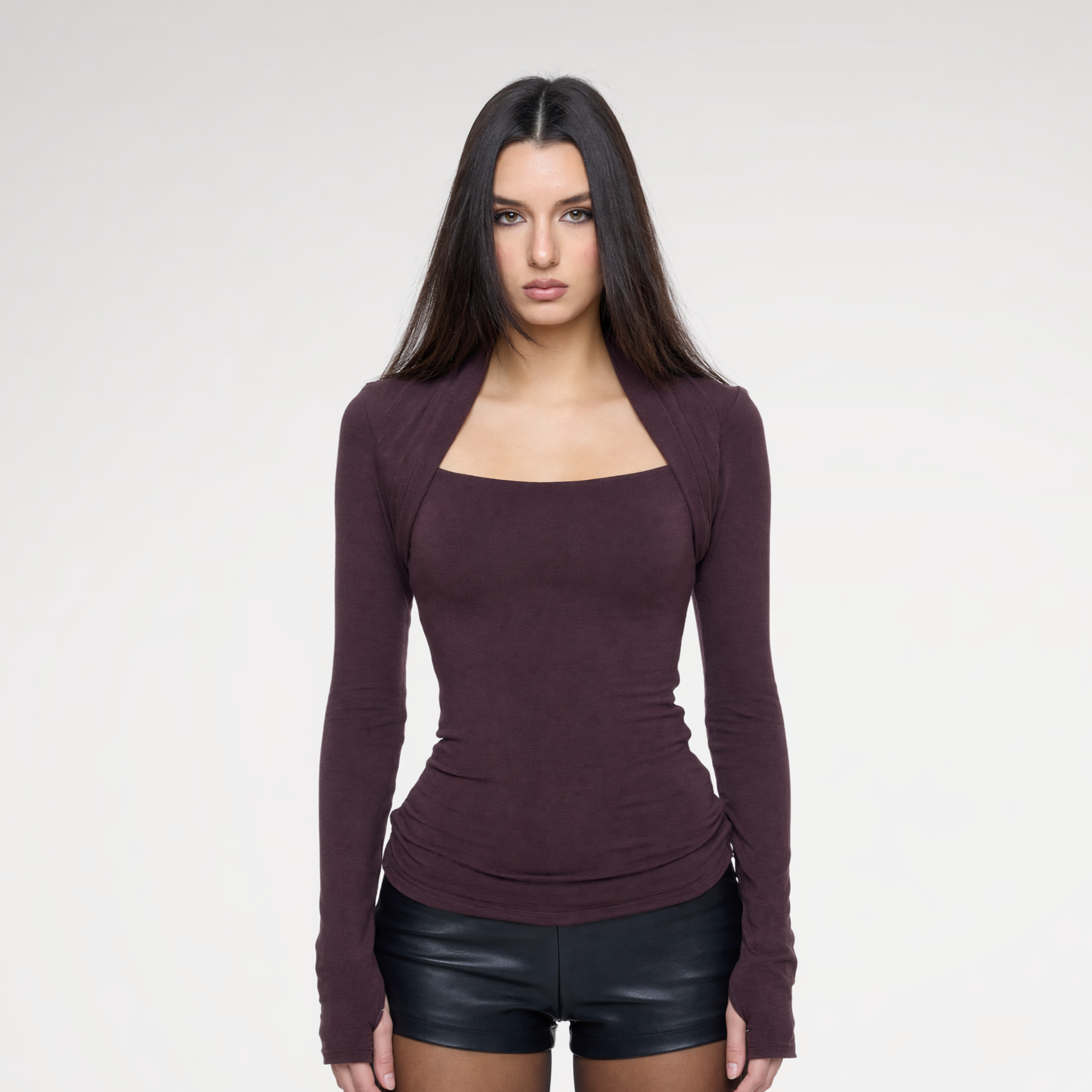 Square Neck Ruched Top