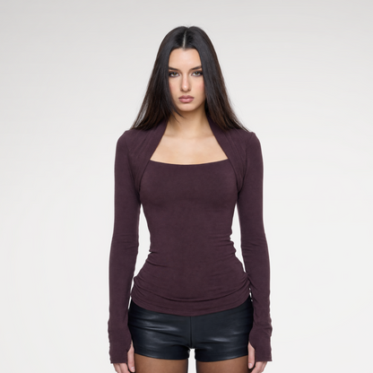 Square Neck Ruched Top