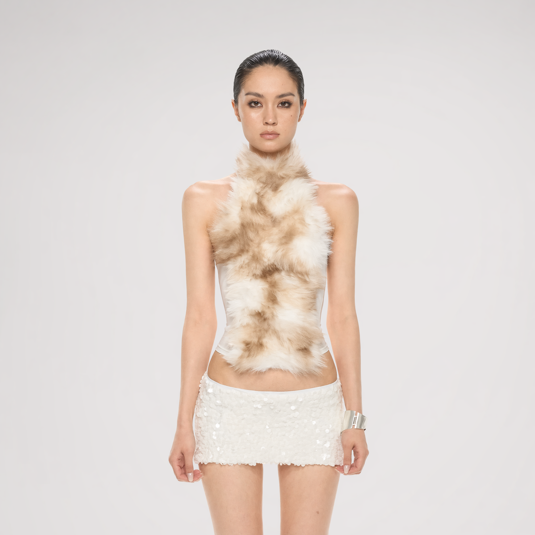 Fox Fur Mesh Halter Top