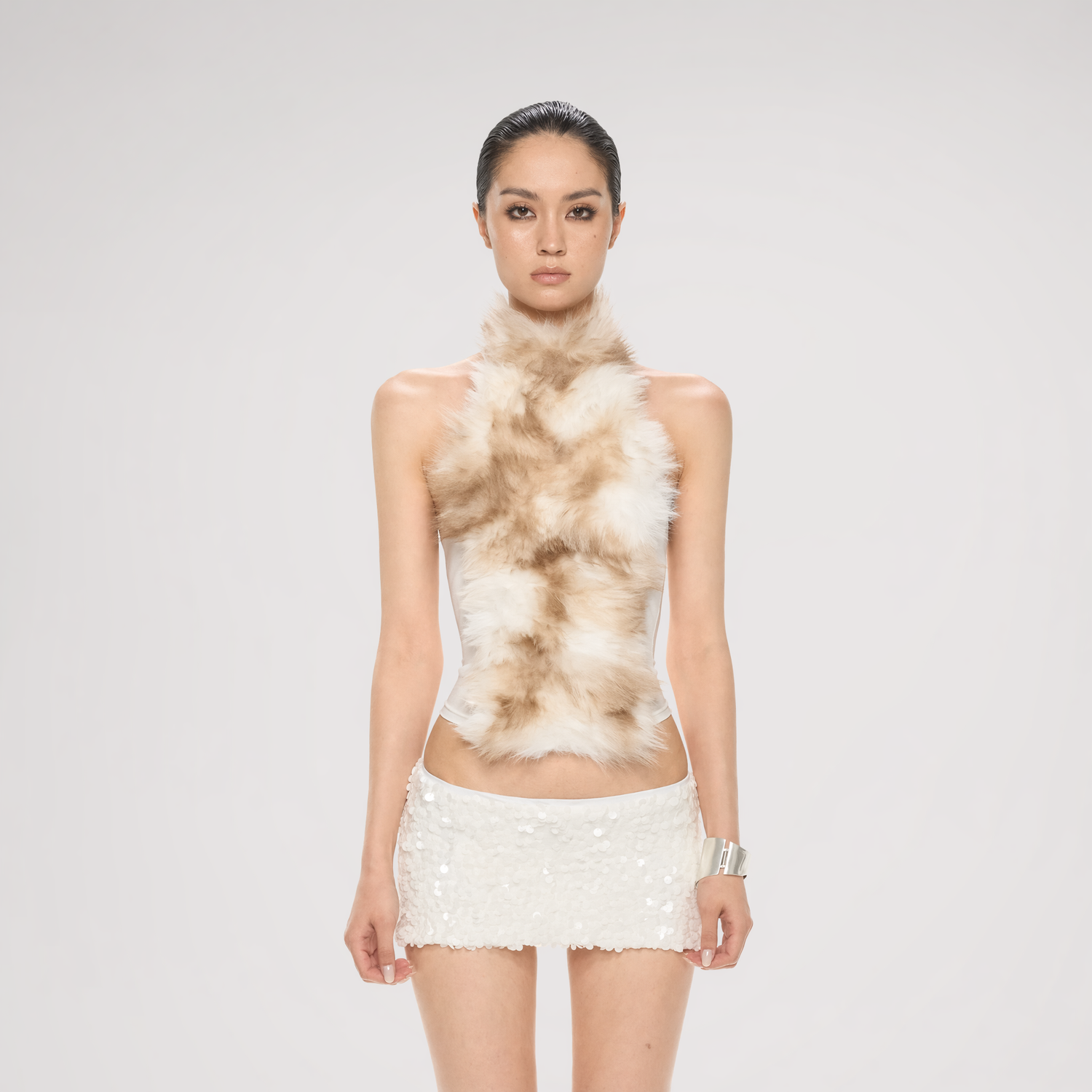 Fox Fur Mesh Halter Top
