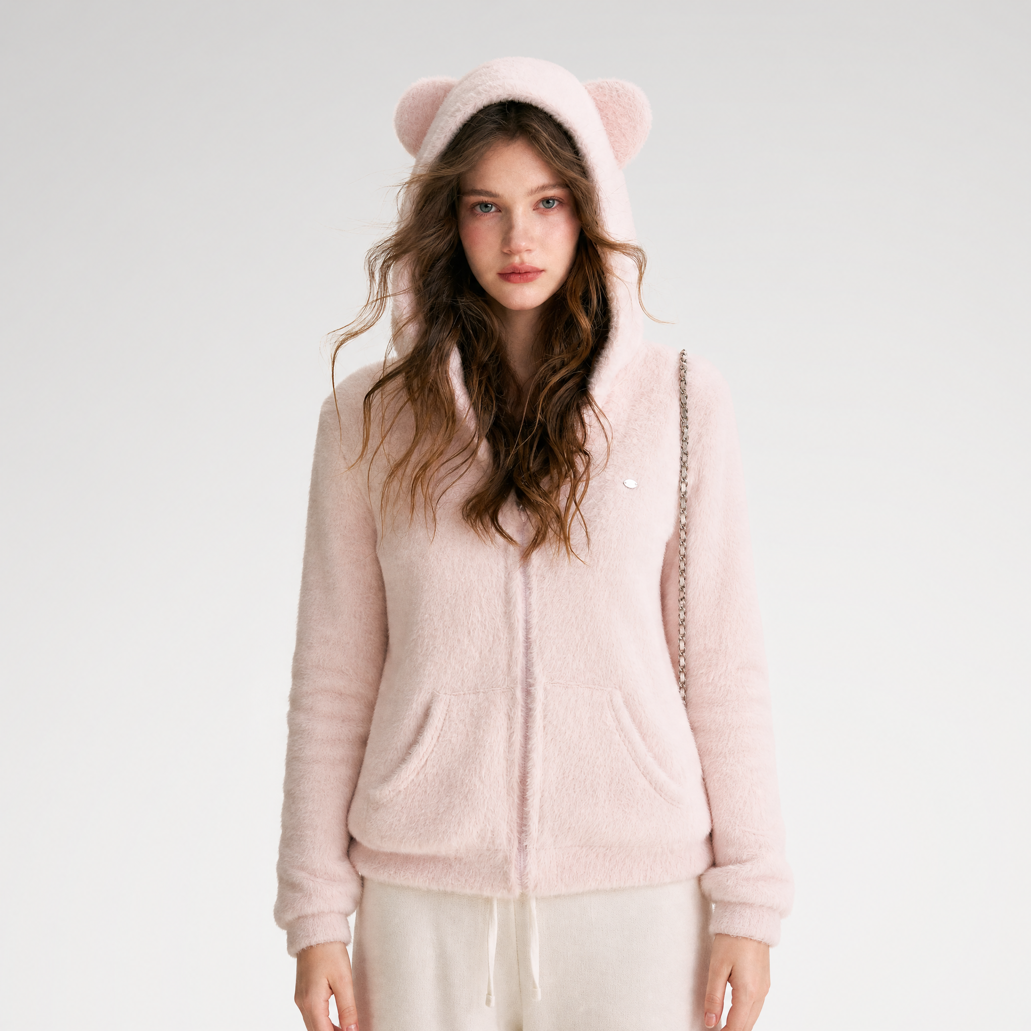 Eco Plush Bear-Ear Hoodie