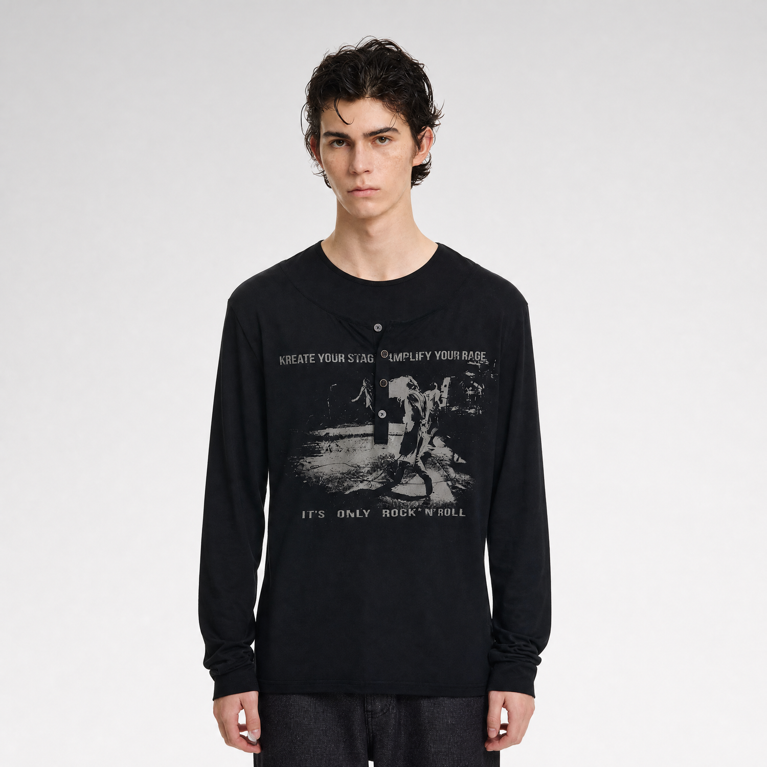 Modal Henley Long-Sleeve T-Shirt