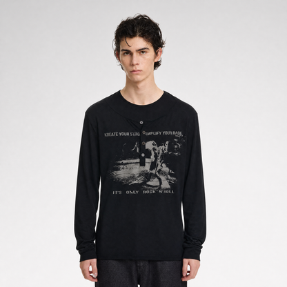 Modal Henley Long-Sleeve T-Shirt