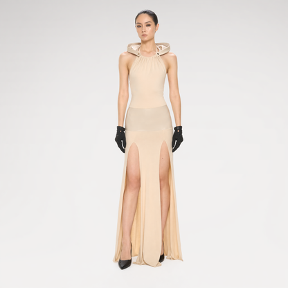 Detachable Hood Cutout Dress