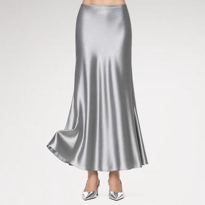 Satin Fishtail Midi Skirt