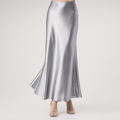 Satin Fishtail Midi Skirt