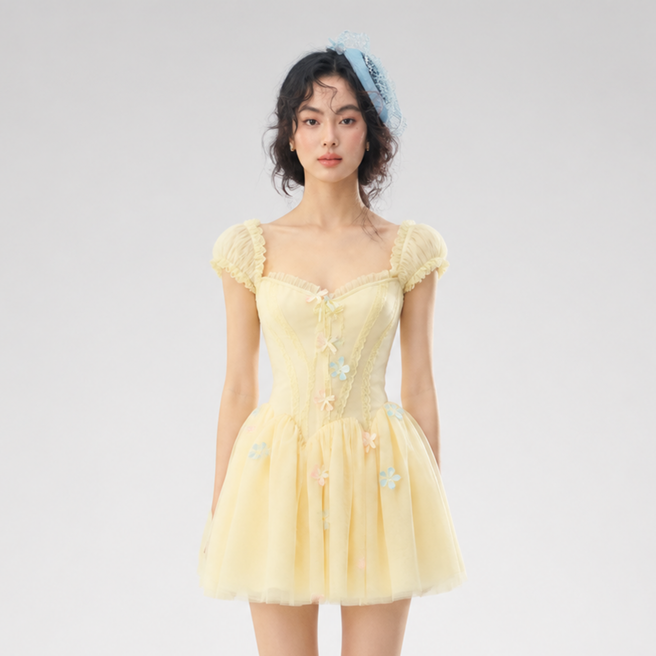 Lace Corset Flared Dress