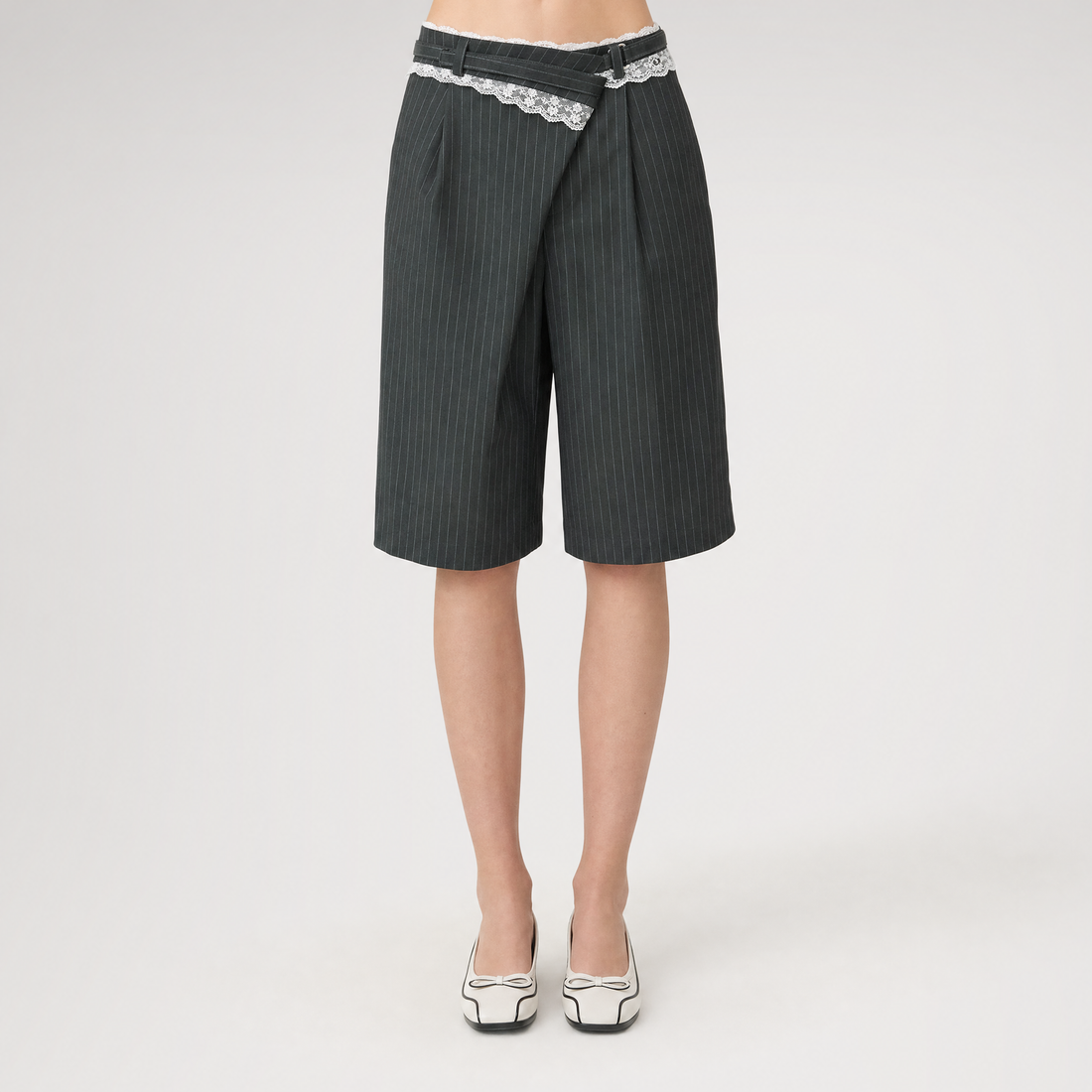 Grey Stripe Tailored Pants