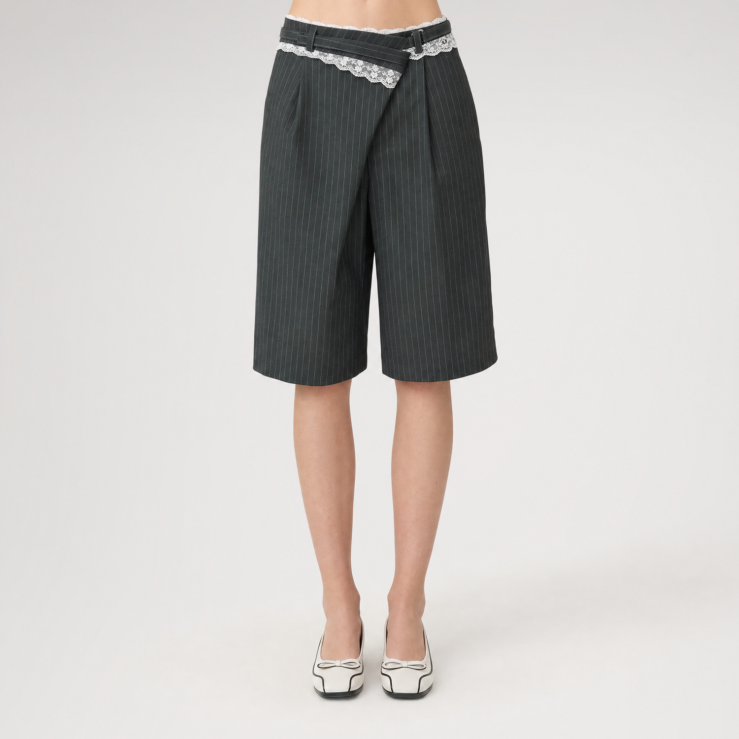 Grey Stripe Tailored Pants