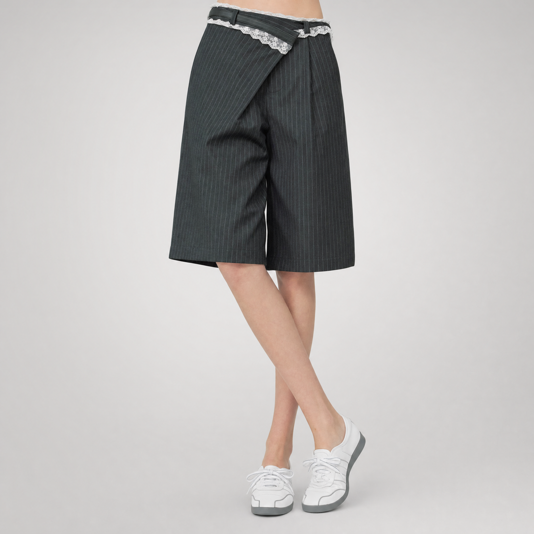 Grey Stripe Tailored Pants