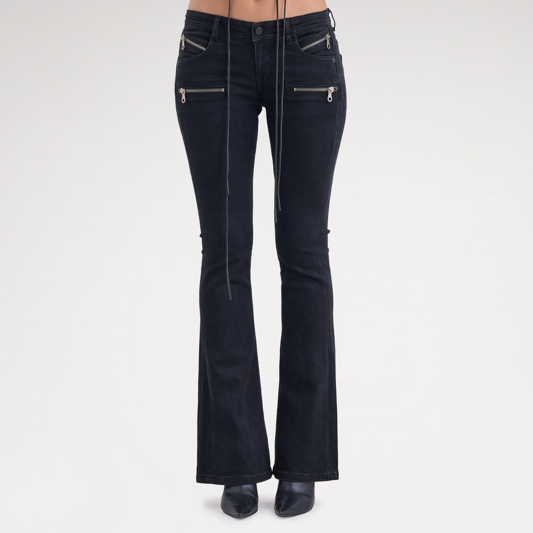 Waxed Slim Flare Jeans