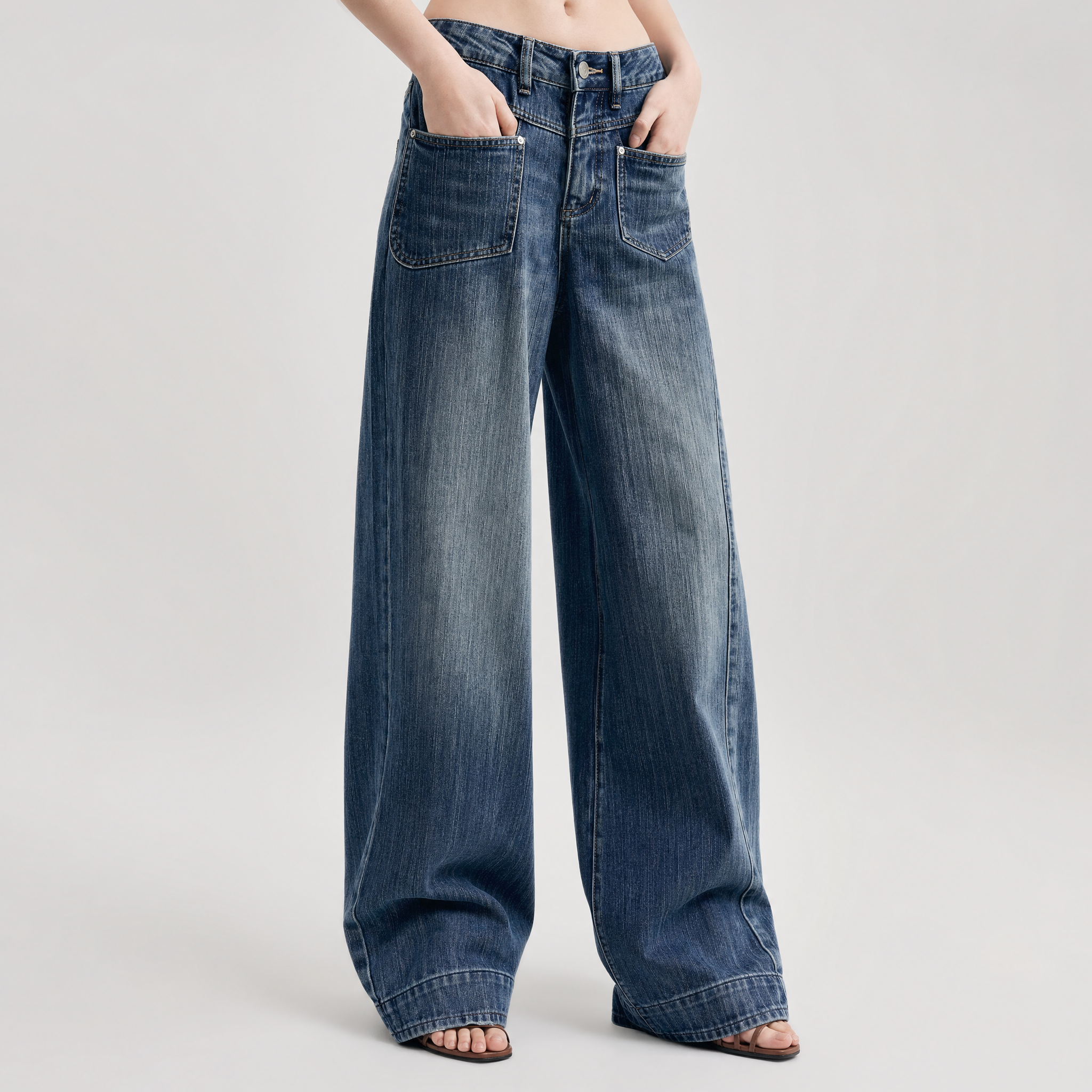 Deconstructive Wide-Leg Jeans
