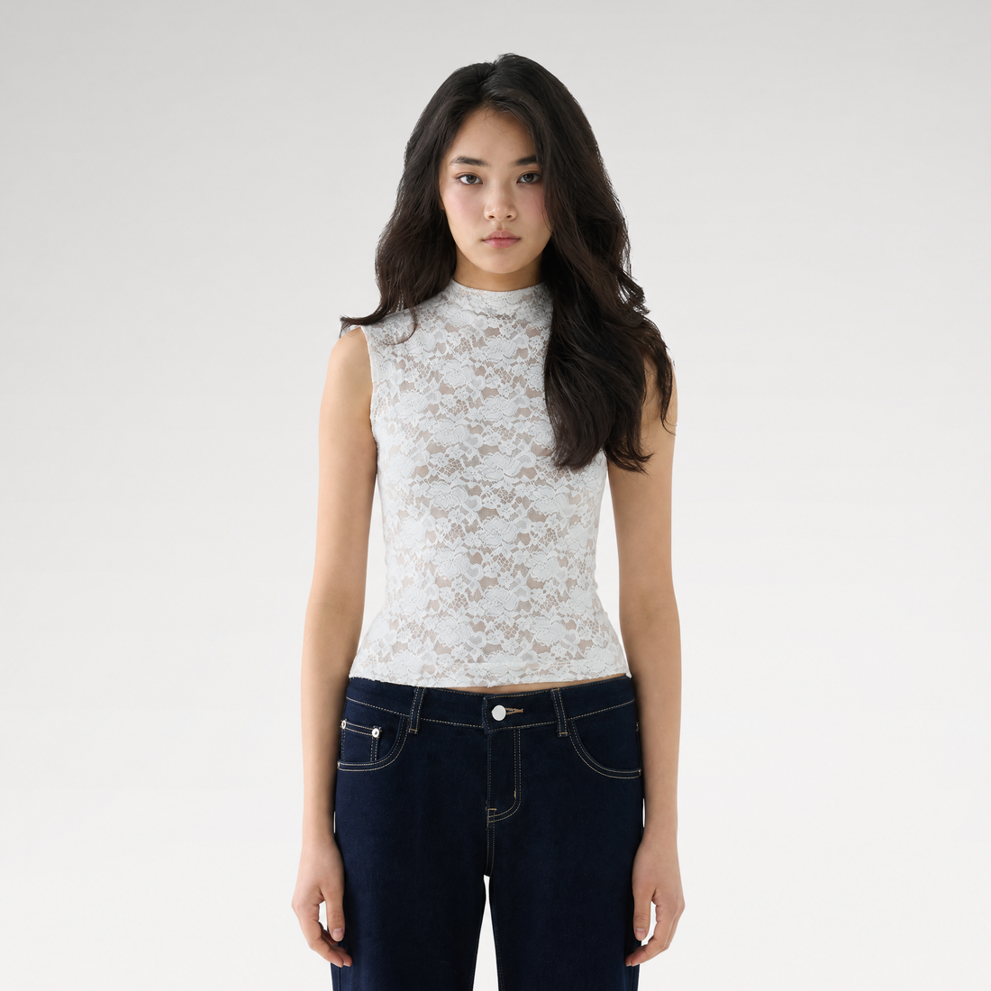 Stretch Lace Cropped Camisole
