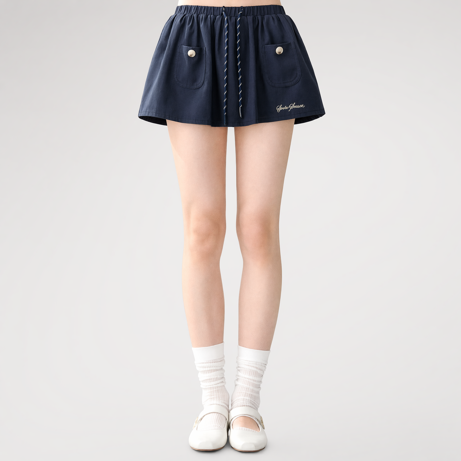 Cotton Lyocell Pocket Skirt