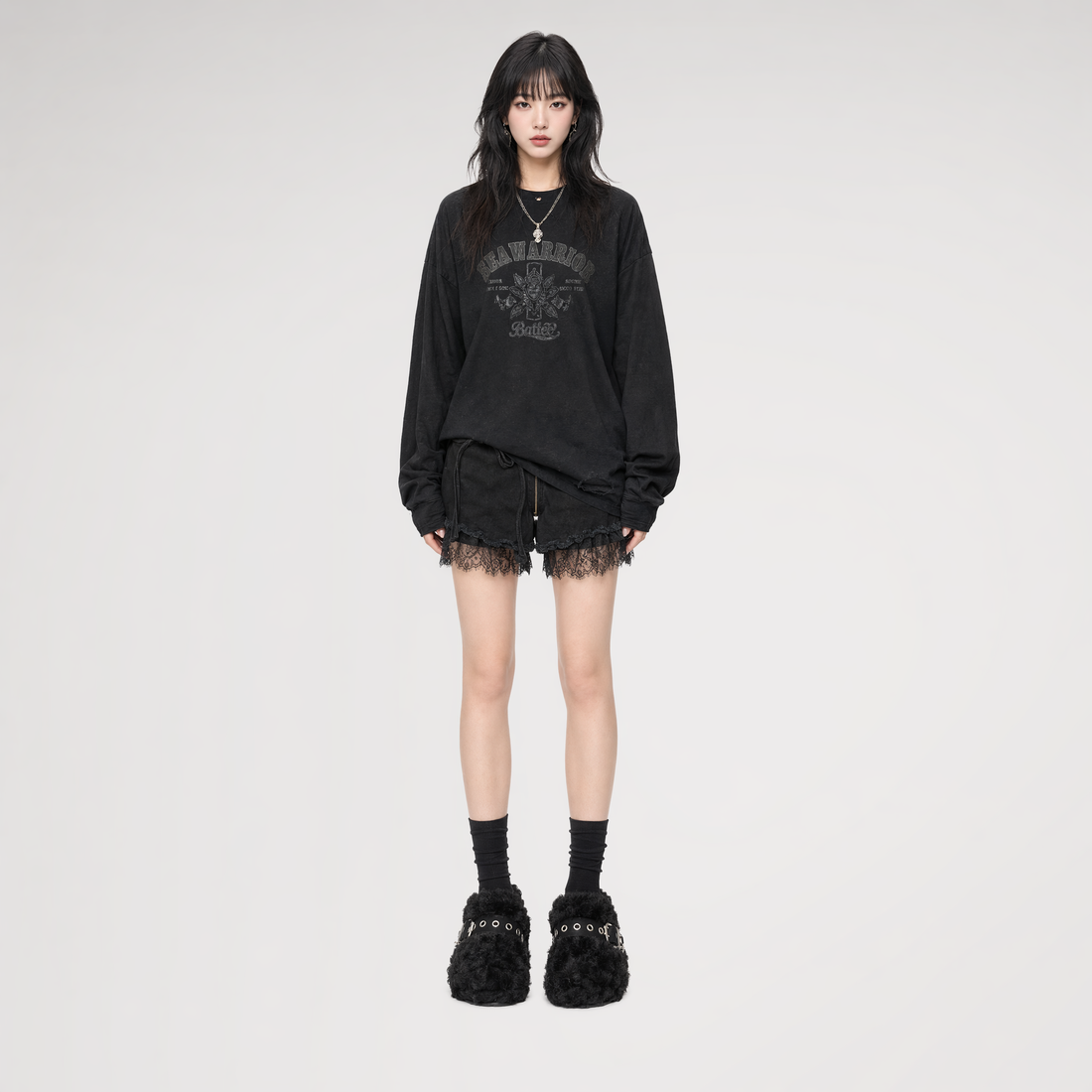 Teddy Fur Platform Mules