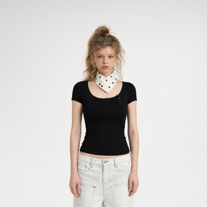 U-Neck Button Tee