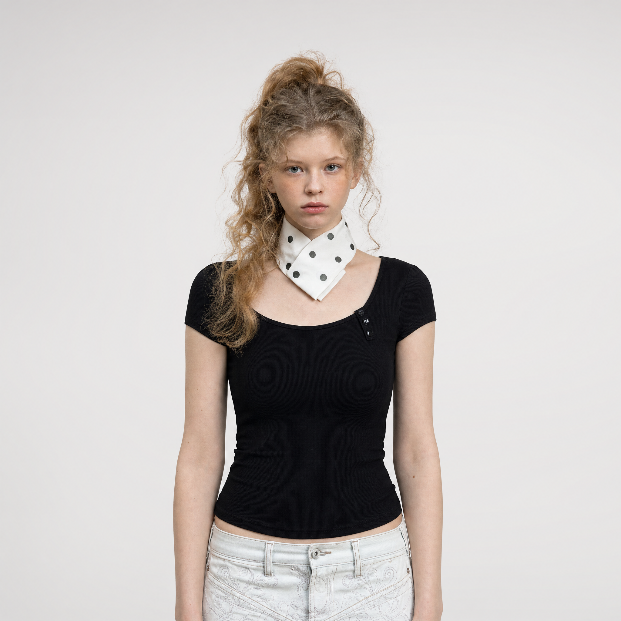U-Neck Button Tee