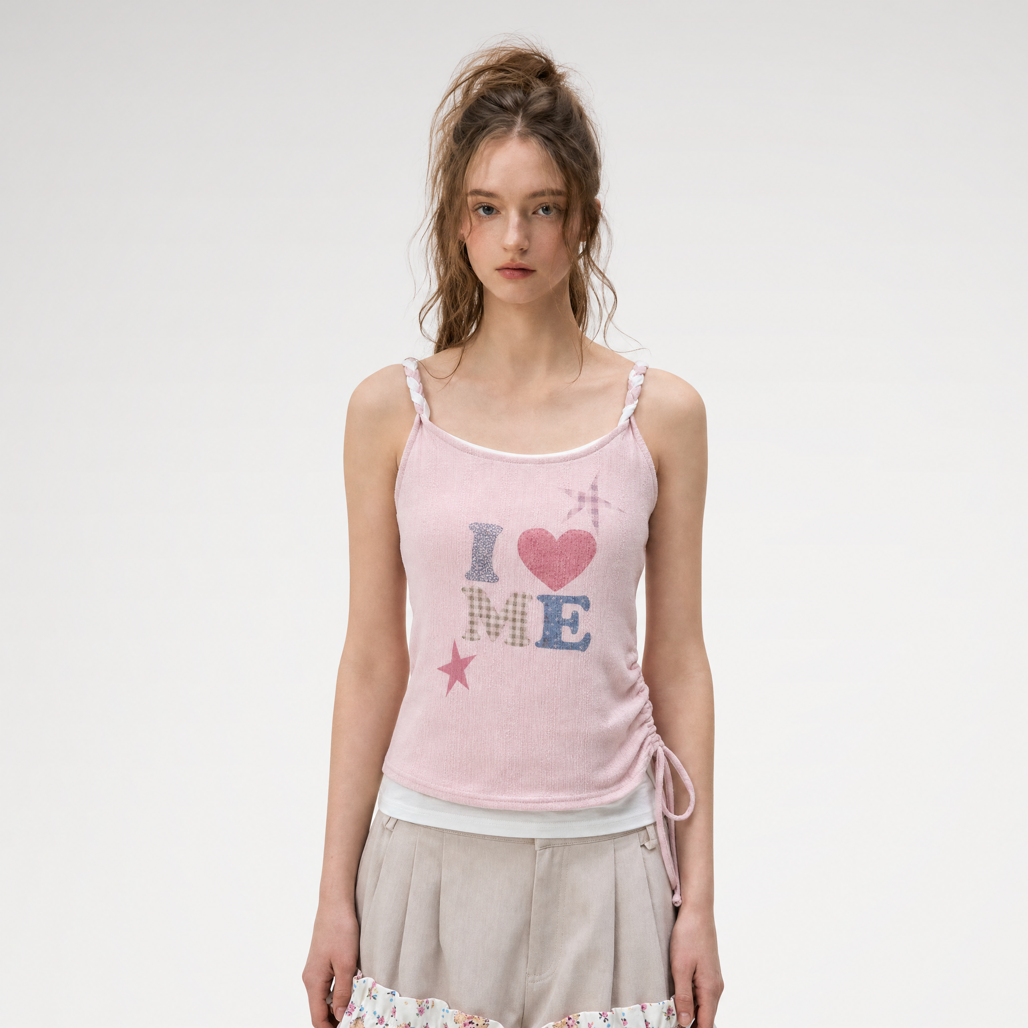 Double Layer Ruched Cami