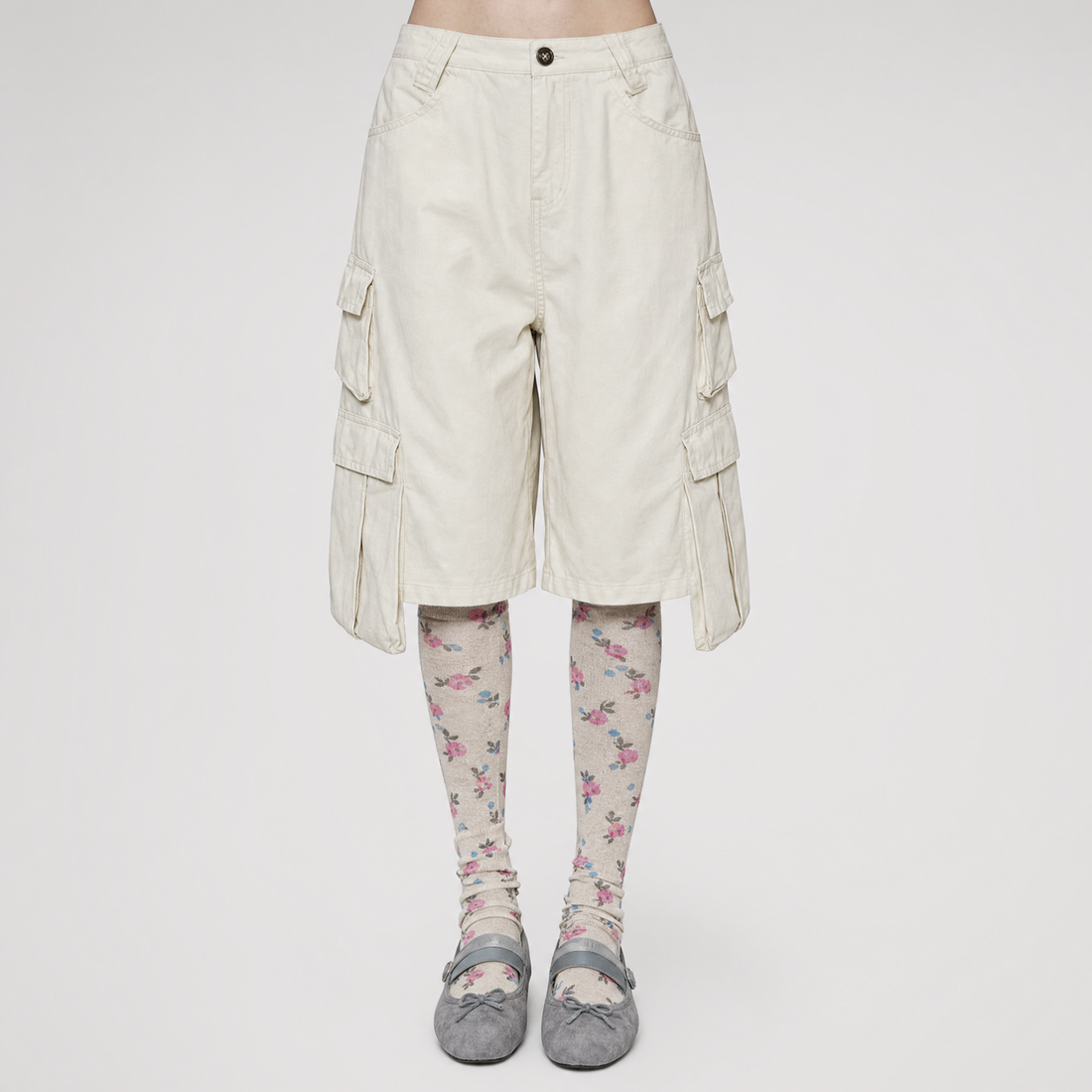 Wide-Leg Cargo Shorts