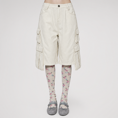 Wide-Leg Cargo Shorts