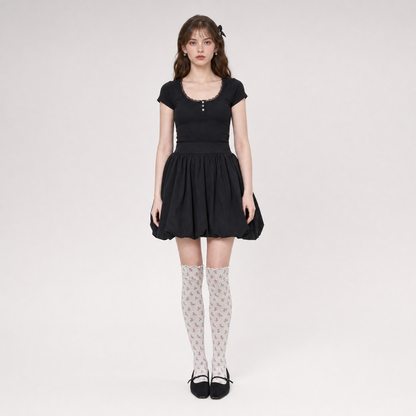 Printed Sheer Knee Socks