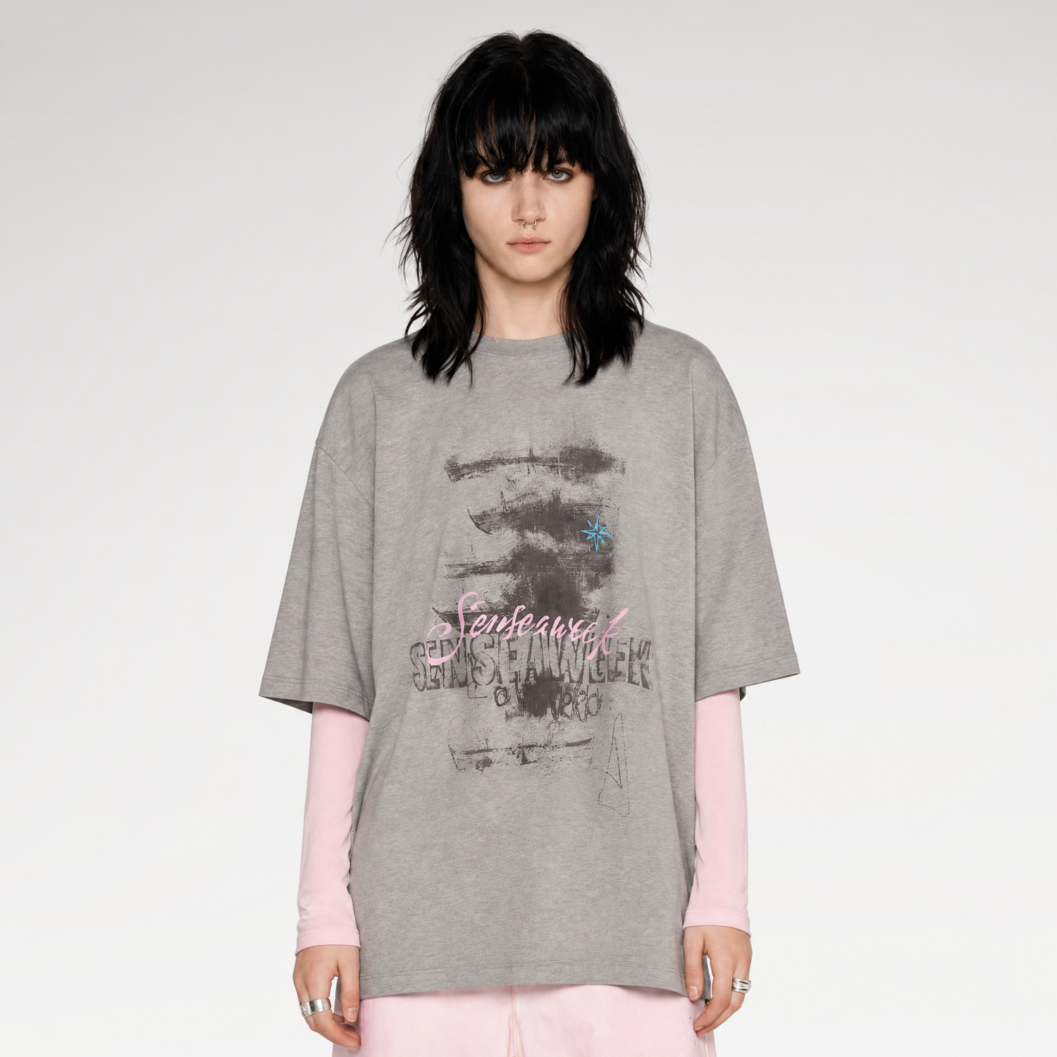 Cotton Rhinestone Graphic T-Shirt
