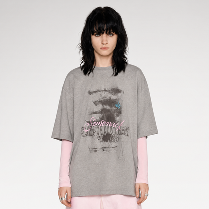 Cotton Rhinestone Graphic T-Shirt