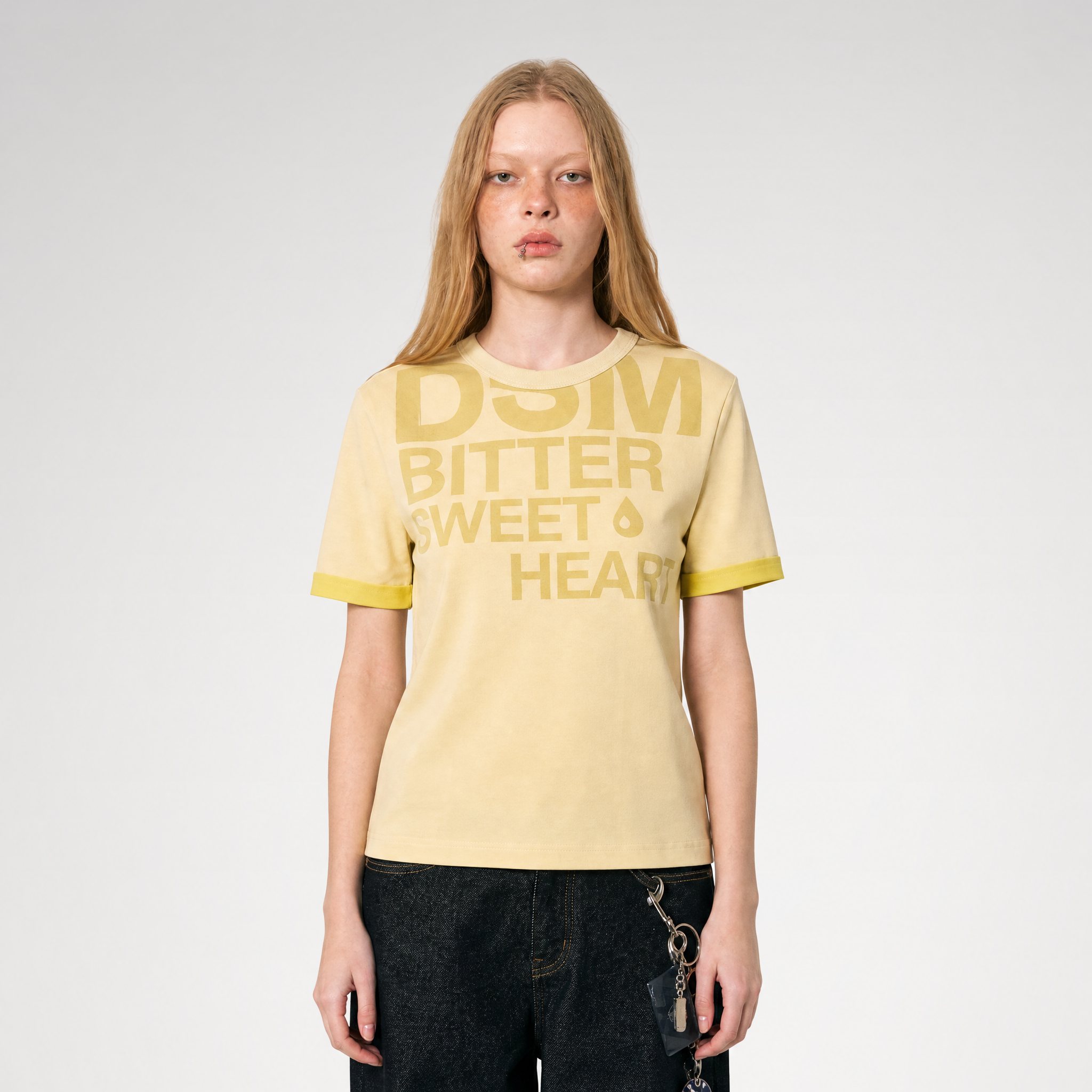 Contrast Print Fitted T-Shirt