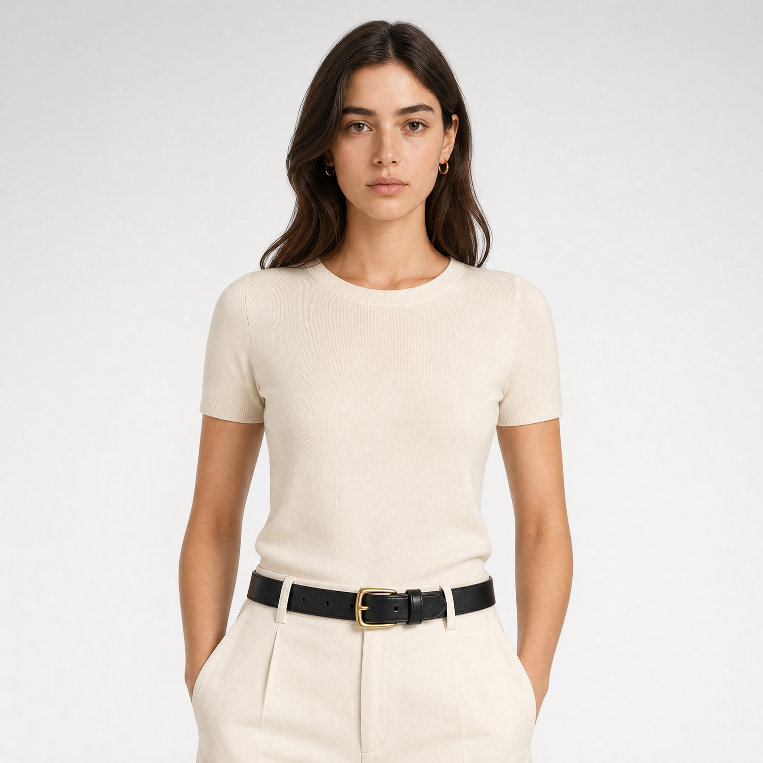 Italian Leather Metal Buckle Belt