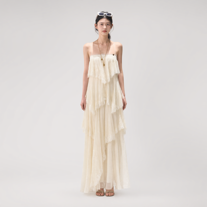Textured Lace Trim Dress