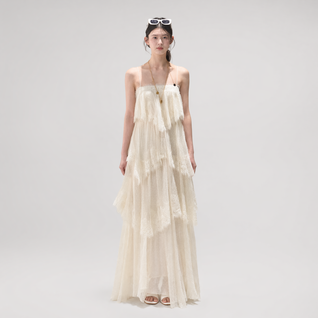 Textured Lace Trim Dress