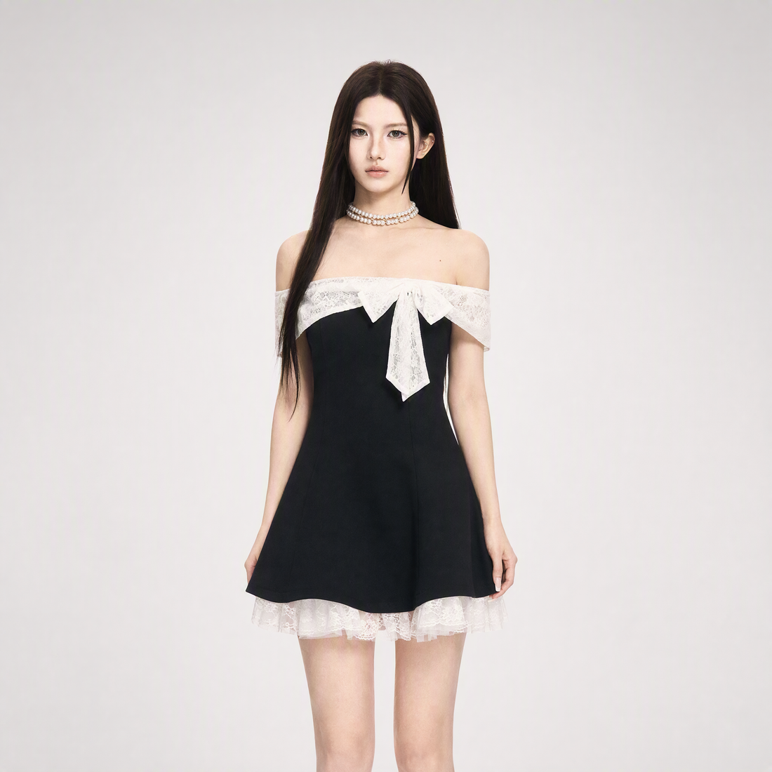 Black White Lace Dress