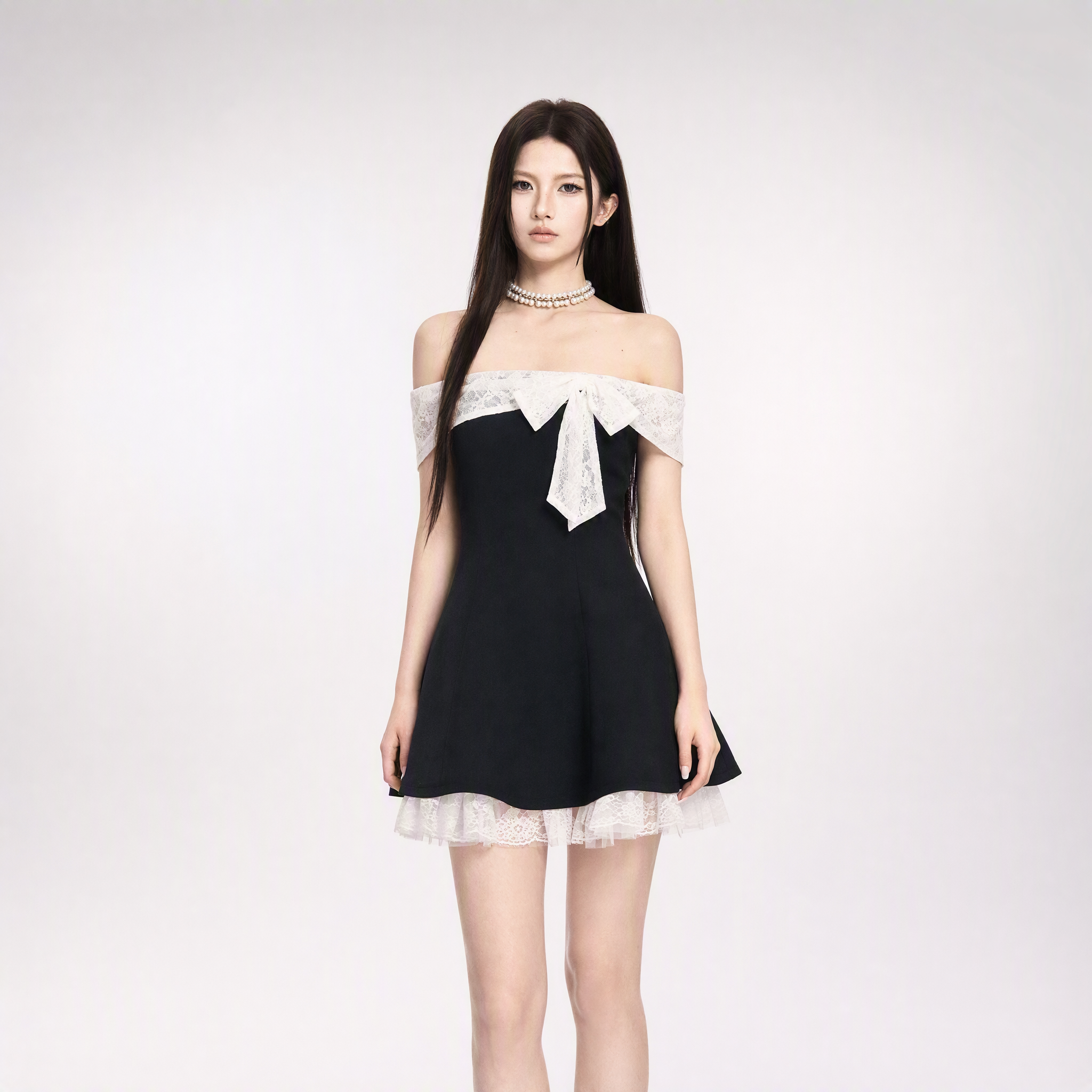 Black White Lace Dress