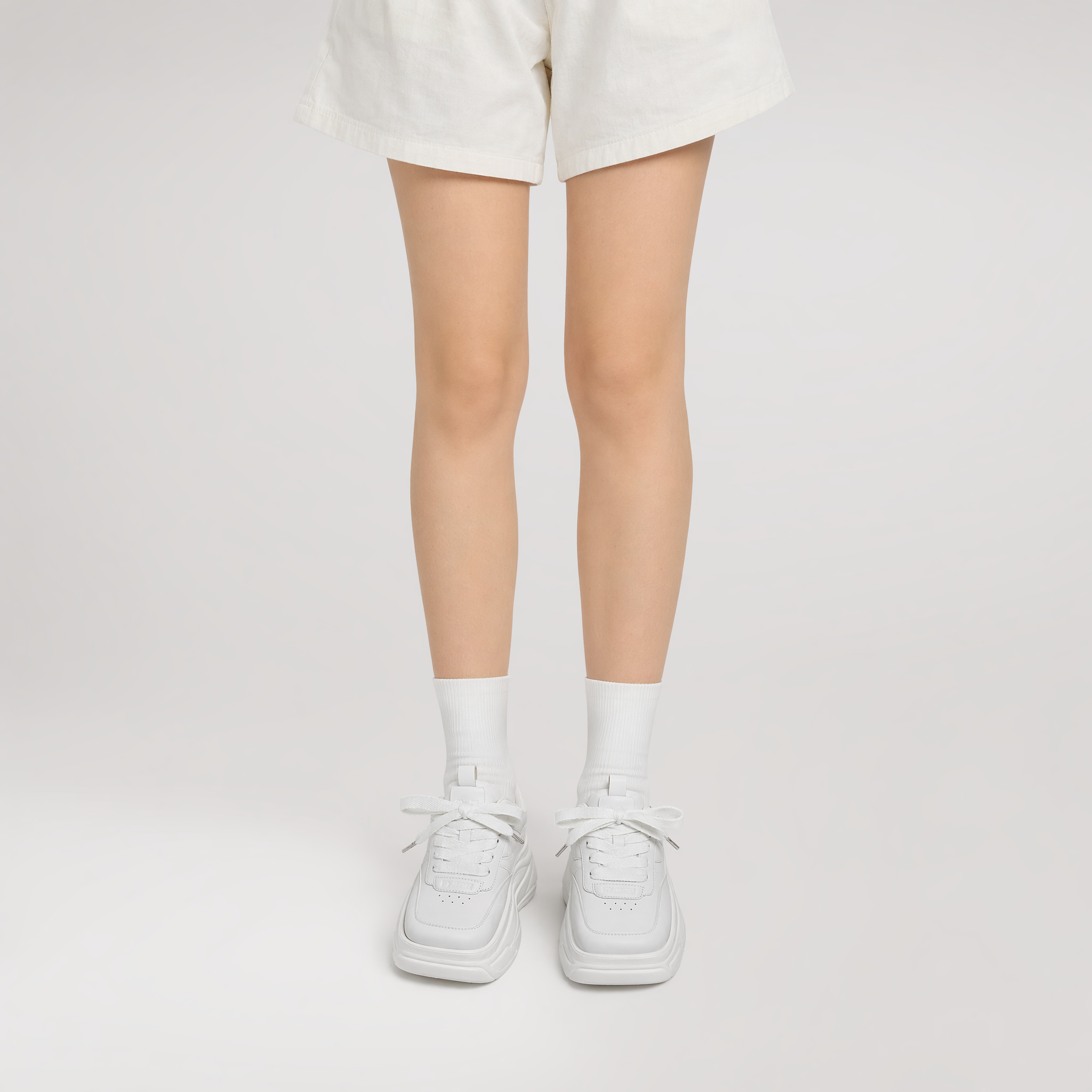Square Toe Leather Sneakers