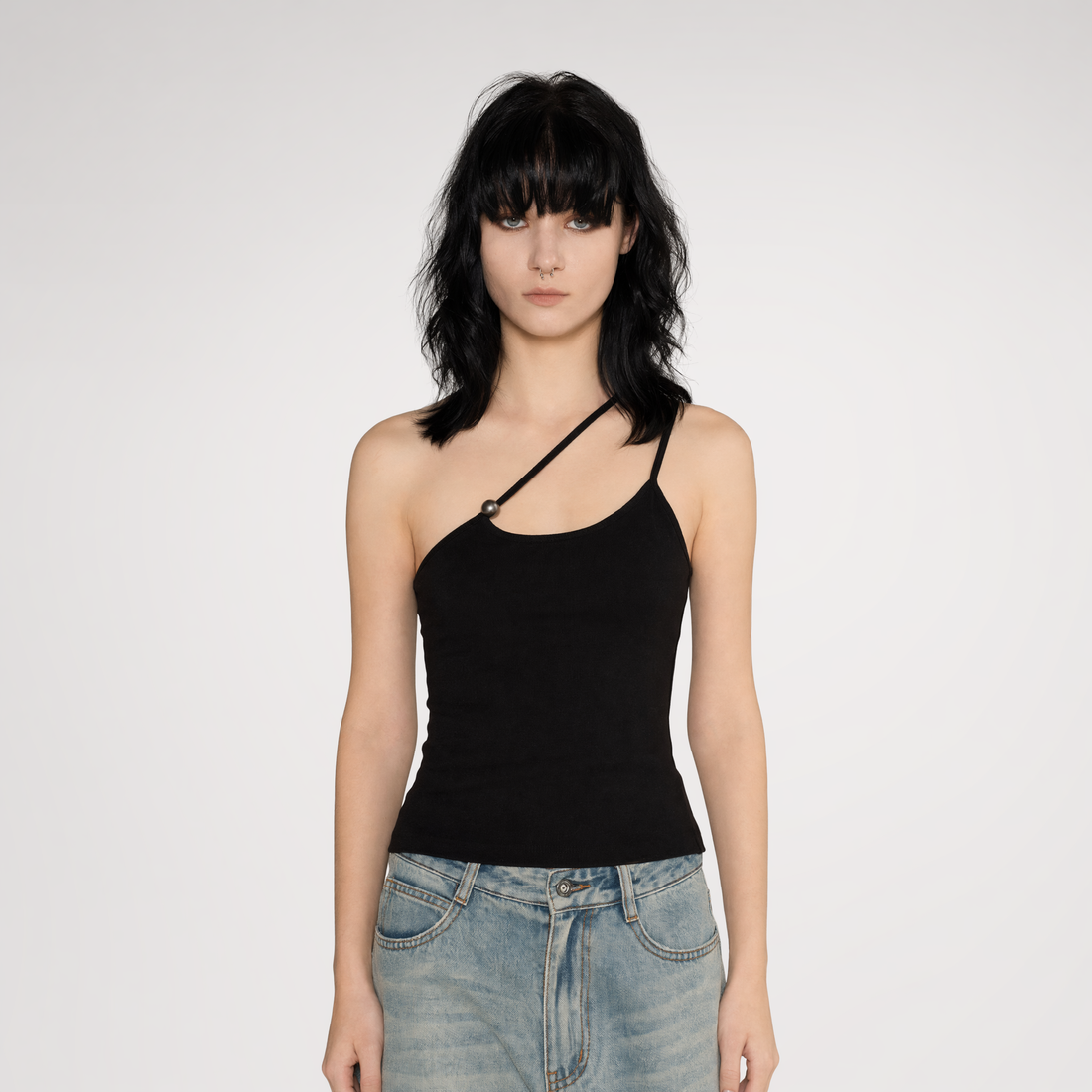 Strap Asymmetric Knit Cami