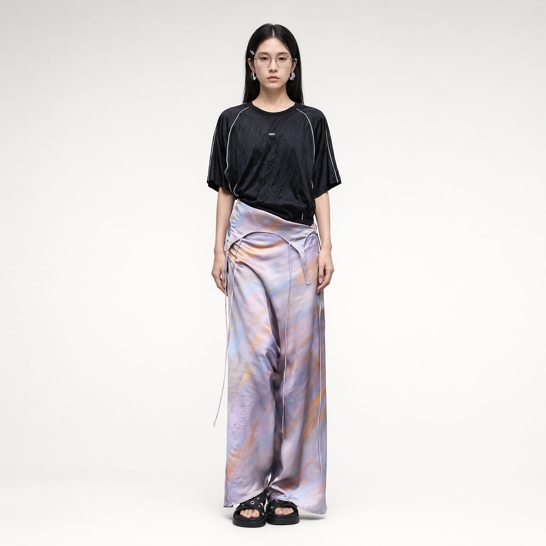 Draped A-Line Skirt
