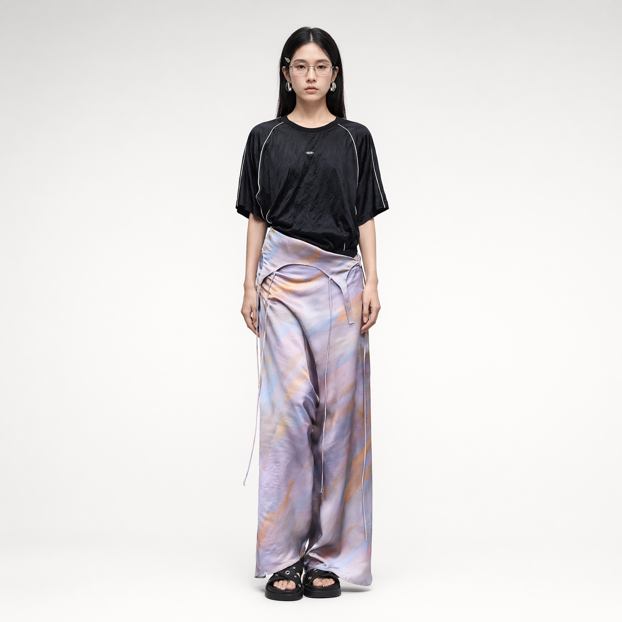 Draped A-Line Skirt