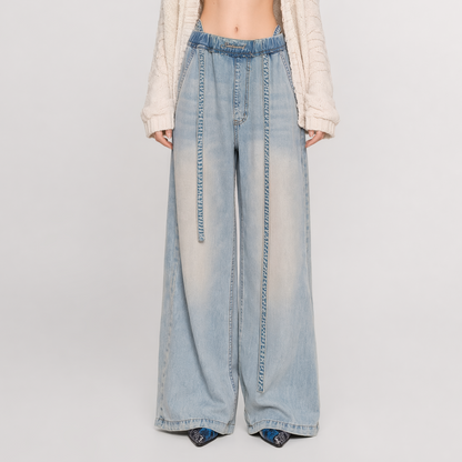 Washed Tencel Wide-Leg Pants