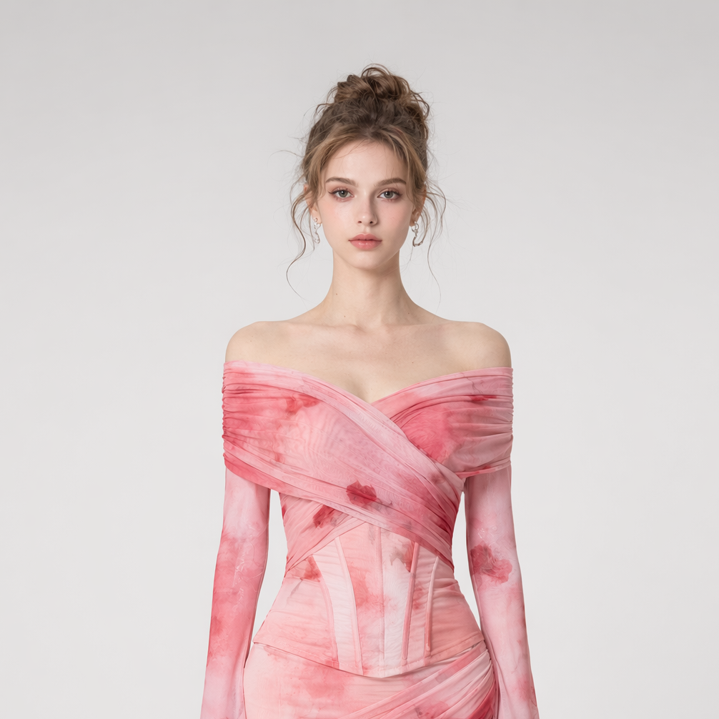 Rose Mesh Corset Dress