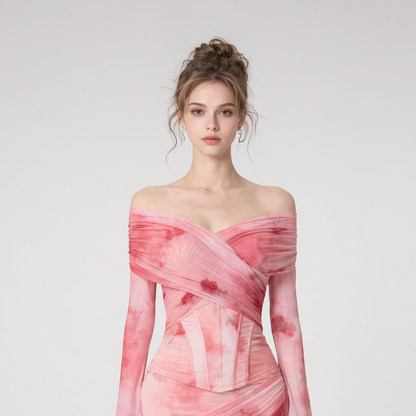 Rose Mesh Corset Dress